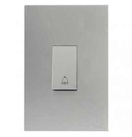 Conjunto Pulsador de Campainha Vertical 4x2 - RECTA PRATA SATIN FOSCO